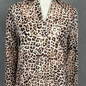 Haute Hippie Tribe Women's Blouse Leopard Print V-Neck Long Sleeve  XXS  NWOT's